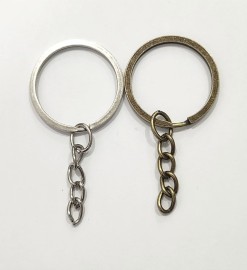 ARGOLA DE METAL BATIDO 2,7 CM COM CORRENTE COM 06 UNIDADES