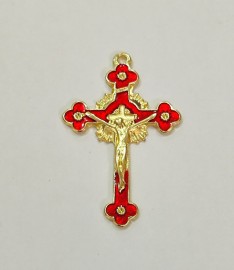 Crucifixo Metal 5,2 x 3,3 cm Dourado Resinado C/03 Unidades